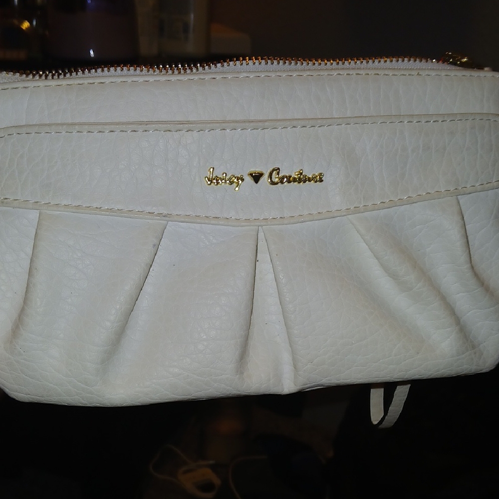 Juicy Couture Wristlet White W/pink Inside
